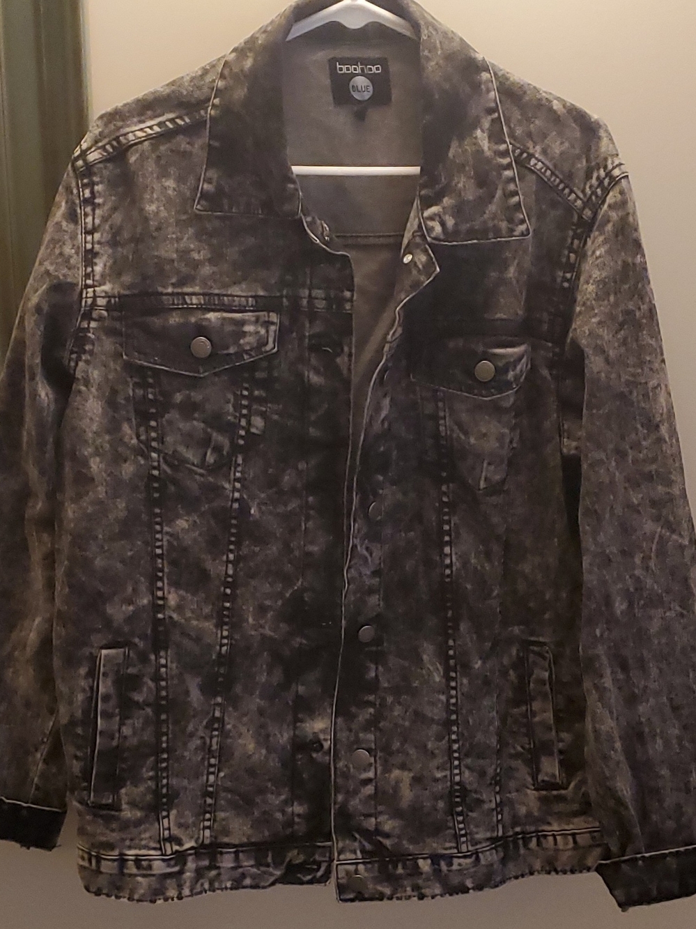 Boohoo Mineral Wash Black Denim Jacket